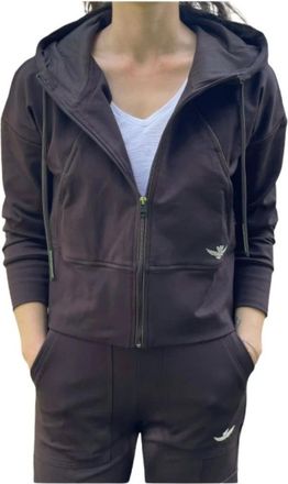 Aeronautica Verstelbaar vest met capuchon en rits - Dames - Vesten met rits - Bruin - XL - Hoodies & sweatvesten