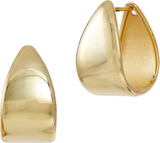 Savvy Cie Jewels 18K GOLD PLATED BOLD HUGGIE HOOP EARRING