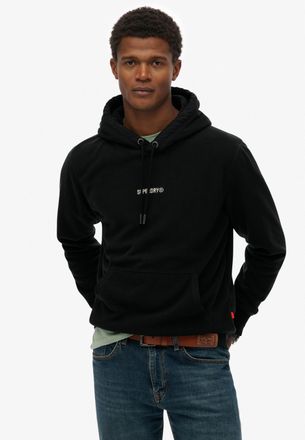 Superdry Kapuzensweatshirt SUPERDRY MICRO LOGO FLEECE HOOD, Herren, Gr. XXL, schwarz, angeraute Sweatware, Obermaterial: 100% Polyester, unifarben, loose fit, 