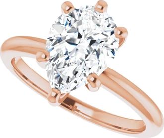 Pompeii3 3Ct Pear Moissanite Solitaire Engagement Ring 14k White Yellow or Rose Gold