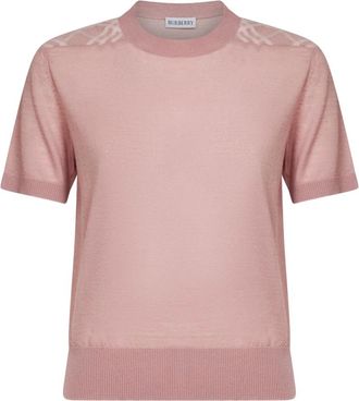 Burberry Crewneck Trui - Dames - Ronde hals truien - Roze - S - Wol - Truien & Vesten