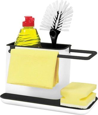 No Brand Caja De Almacenamiento De Cocina En Blanco Y Negro - Multifuncional - 1 Pieza - Pl&aacute;stico - 21 X 11 X 13,5 Cm