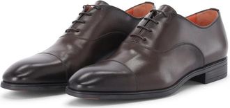 Santoni Klassieke leren veterschoenen - Heren - Nette schoenen - Bruin - 46 EU - Leer - Schoenen