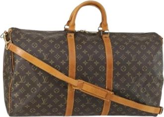 Louis Vuitton Pre-owned Weekend Bags, female, Brown, Size: ONE SIZE Pre-owned Vintage Canvas Weekend Bag