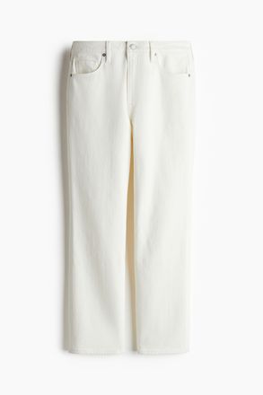 H&M Slim Straight High Ankle Jeans - White