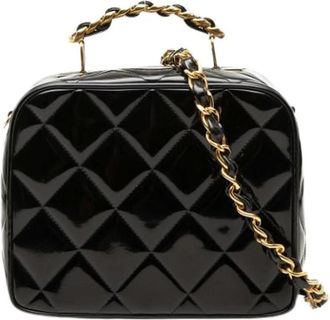 Chanel Pre-owned Vanity Bag - Dames - Vintage Handtas - Zwart - ONE Size - Leer - Vintage