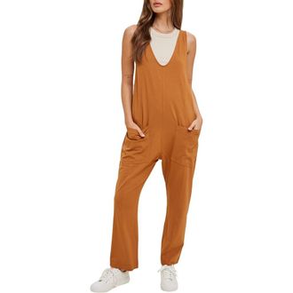 Wishlist Knit Open Back Jumpsuit in Camel at Nordstrom Rack, Size Medium