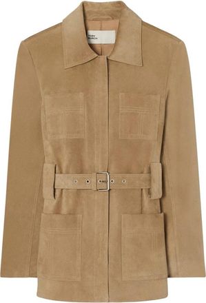 Tory Burch Belted Suede Jacket - Dames - Zomerjassen - Bruin - XS - Leer - Jassen