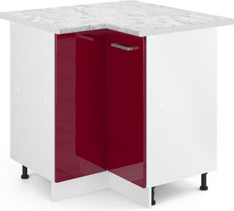 Vicco Armario De Esquina R-line, Rojo Burdeos Alto Brillo, 75.6 Cm, Et M&aacute;rmol, Vicco
