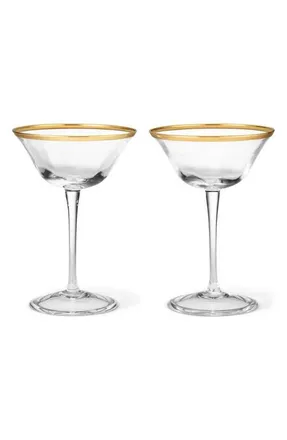 Aerin Sophia Set of 2 Coup&eacute; Glasses in Clear at Nordstrom