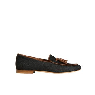 Kiton Katoenen Loafer met Kwastjes - Dames - Loafers - Zwart - 40 1/2 EU - Katoen - Schoenen