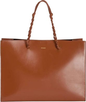 Jil Sander Tangle Tote - Dames - Shoppers - Bruin - ONE Size - Leer - Tassen