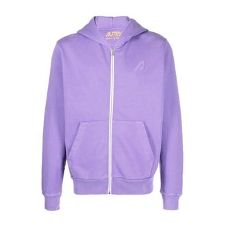 Autry Hoodies & sweatvesten, Heren, Paars, M, Katoen, Logo Katoenen Hoodie