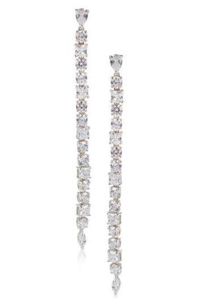 Kenneth Jay Lane CZ Duster Drop Earrings in Clear/Silver at Nordstrom Rack