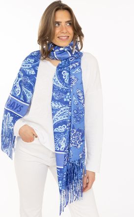 Zwillingsherz Schal ZWILLINGSHERZ Love & More, Damen, blau, Web, Polyester, Modet&uuml;cher Schal, stylischer Schal mit Schriftzug