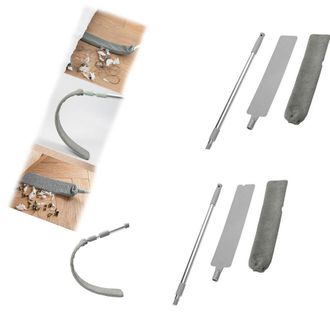 OEM Colector De Polvo Telesc&oacute;pico Duradero, Fibras Grises, 2 Piezas