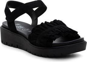 Ara Benton Ruffle Platform Sandal in Black at Nordstrom Rack, Size 8.5-9Us / 39Eu