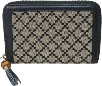 Gucci Pre-owned Diamante Portemonnee (bi-fold) - Dames - Vintage Accessoires - Beige - ONE Size - Leer - Vintage