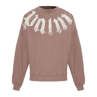 Palm Angels Logo Sweatshirt - Heren - Sweatshirts & Hoodies - Paars - Maat: XS Katoen