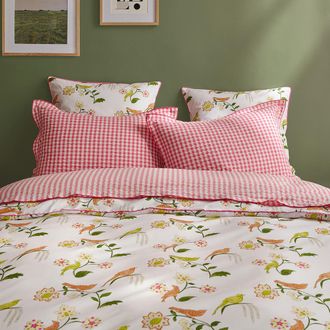 La Redoute Interieurs Kussensloop in percalkatoen, vogel- en bloemenprint, NORA