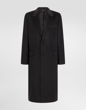 Dolce & Gabbana Single-breasted Wool Coat - Man Coats And Jackets Gray 50
