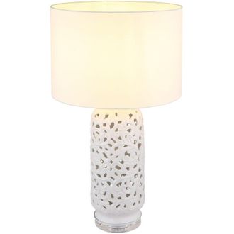 Globo Lighting Sebastian L&aacute;mpara De Mesa Con Pantalla Redonda Blanca Mate 1x E27