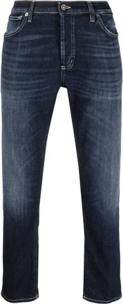 Dondup Indigo Blauwe Straight-Leg Jeans - Heren - Regular Fit Jeans - Blauw - W32 - Katoen - Jeans