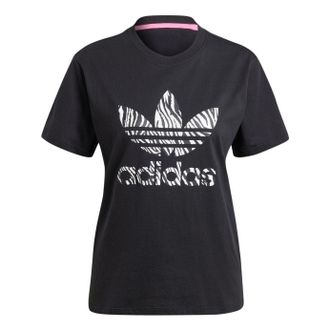 adidas (WMNS) adidas originals Zebra Animal Print Infill T-Shirt Black II0911