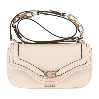 Guess Cross Body Bags, female, White, Size: ONE SIZE White Faux Leather Shoulder Bag Women