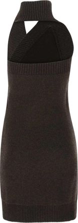 Bottega Veneta Womens Dark Brown Wool Mini Dress 2113 Exterior: Abiti