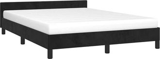 vidaXL Bed Frame without Mattress Black 135x190cm Double Velvet vidaXL