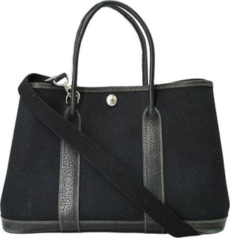 Herm&egrave;s Black Negonda Leather Handbag Tote Bag (Pre-Owned)