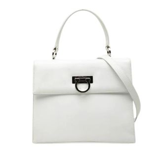 Ferragamo Pre-owned Satchel - Dames - Pre-owned - Wit - Maat: ONE Size Leer
