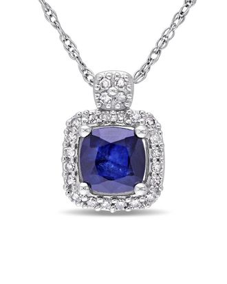 Rina Limor 10K 0.82 ct. tw. Diamond & Diffused Sapphire Halo Necklace