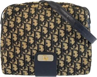 Dior Pre-owned Cross Body Bags, female, Beige, Size: ONE SIZE Pre-owned Trotter Canvas Leather Shoulder Bag