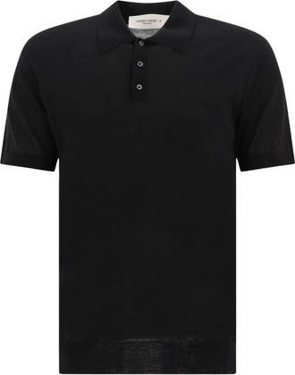 Golden Goose Korte Mouw Gebreide Polo - Heren - Polos - Zwart - M - Wol - Tops