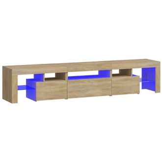 vidaXL TV Cabinet with LED Lights Sonoma Oak 200x36.5x40 cm vidaXL