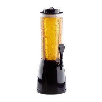 Relaxdays Relaxdays Dispensador De Cerveza Con Grifo, 50x23x18 Cm, Capacidad: 2,5 L, Columna De Cerveza, Pilar Transparente, Negro