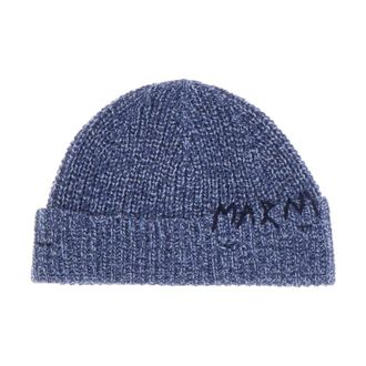 Marni Elegante Katoenen Beanie Muts - Dames - Hoeden - Blauw - M - Katoen - Accessoires