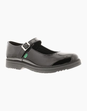 Kickers Womens Kickers Womens Work Shoes School Finley mj Buckle black UK Size - Size: 6.5