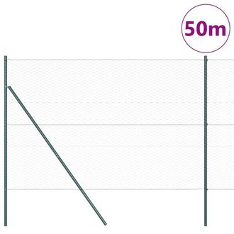 Berkfield Home Hexagon Fence Green 1.5x50 m Steel