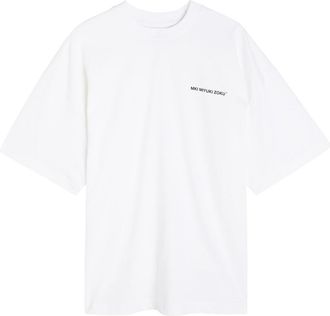 Mki Miyuki Zoku Uniform Logo-print Cotton T-shirt - White - Xxl