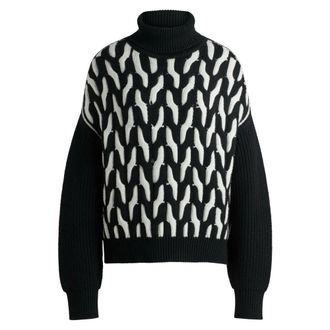 HUGO BOSS Dames, Truien, Zwart, Maat: M Wol