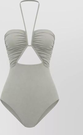 Rick Owens halter neck swimsuit ruched cut out design