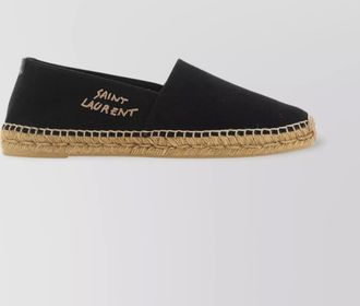 Saint Laurent round toe canvas espadrilles with espadrille sole