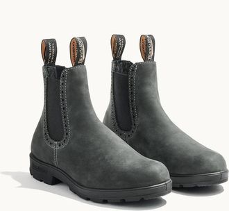 Blundstone 1630 Boots Black Leather Elastic Side Ankle Chelsea ZAP901