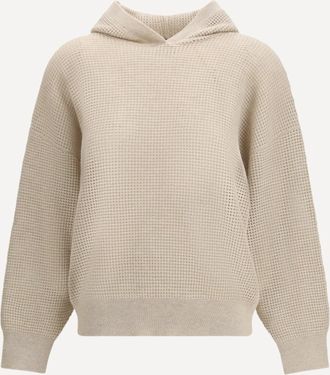 Brunello Cucinelli Felpa Sparkling Net in cotone con cappuccio Woman M
