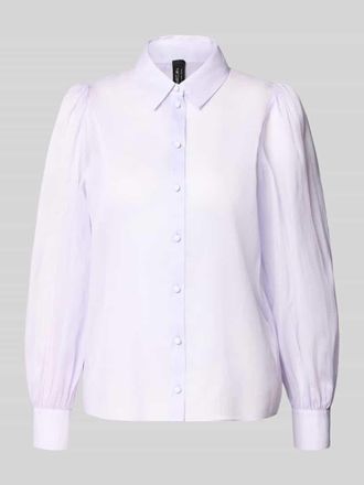 Marc Cain Regular Fit Bluse aus Seide-Baumwoll-Mix in Violett, Gr&ouml;&szlig;e 34