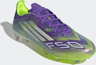 adidas Fussballschuh ADIDAS PERFORMANCE F50 PRO FIRM GROUND BOOTS, Damen, Gr. 44,5, lila (lila rush, cloud wei&szlig;, lucid lemon), Synthetik, Textil, Schuhe Fuss