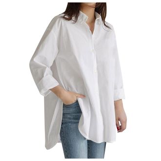 Generic Nidddiv Solid Colour Shirts for Women UK Long Sleeve Lapel Shirt Button Down Loose Ladies Blouses Lightweight Casual T Shirts Baggy Long Shirts Soft O